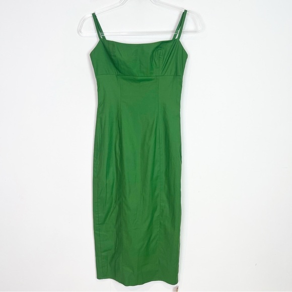 REFORMATION GREEN SLEEVELESS STRETCH MIDI JAYDEN DRESS WOMENS SZ XS - Picture 3 of 8